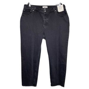 Abercrombie & Fitch The Dad High Rise Curve Love Jeans In Black Size 34/18